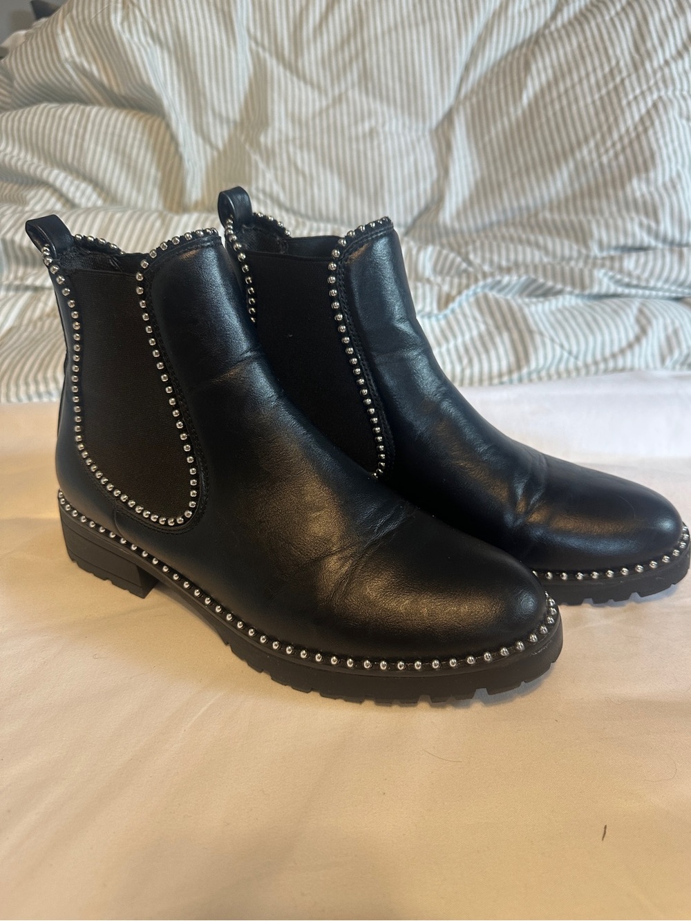 Studded Black Chelsea Boot- NastyGal